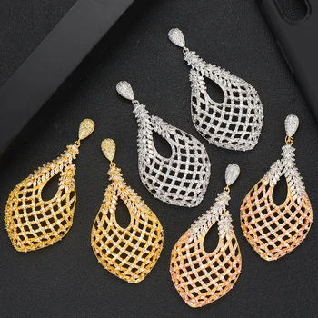 

SisCathy Famous Water Drop Earrings For Women Trendy Cubic Zircon Party Wedding Engagement Dubai Earring for Women Jewelry