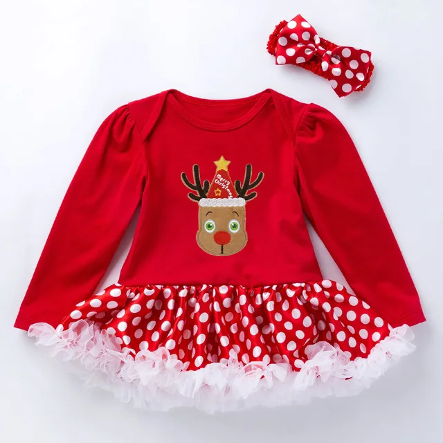 Jurk/рождественское платье для маленьких девочек; новогодние красные платья с длинными рукавами для новорожденных; сезон осень-зима; новогодние вечерние бальные платья; детское платье - Цвет: 2