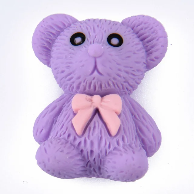 Hot Sale 1 Pcs Cartoon Bear Croc Shoe Charms Colorful Smile Face Baby Bear Clog Shoes Decorations Kid's Wristband Accessories r9588