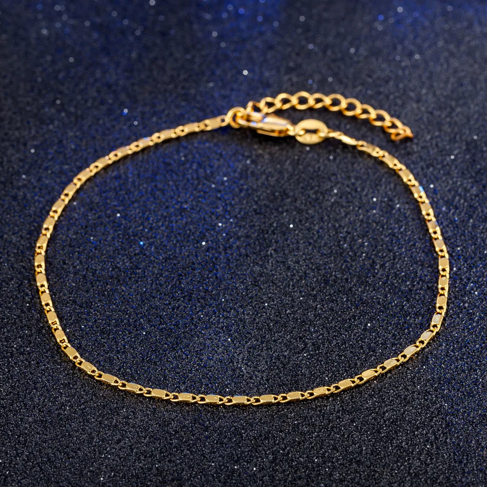 Модный золотой серебряный браслет на щиколотке с тонкой цепочкой ногу ювелирное