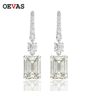 

OEVAS Luxury 925 Sterling Silver Created Moissanite Gemstone White Gold Drop Dangle Hook Earrings Fine Jewelry Gift Wholesale