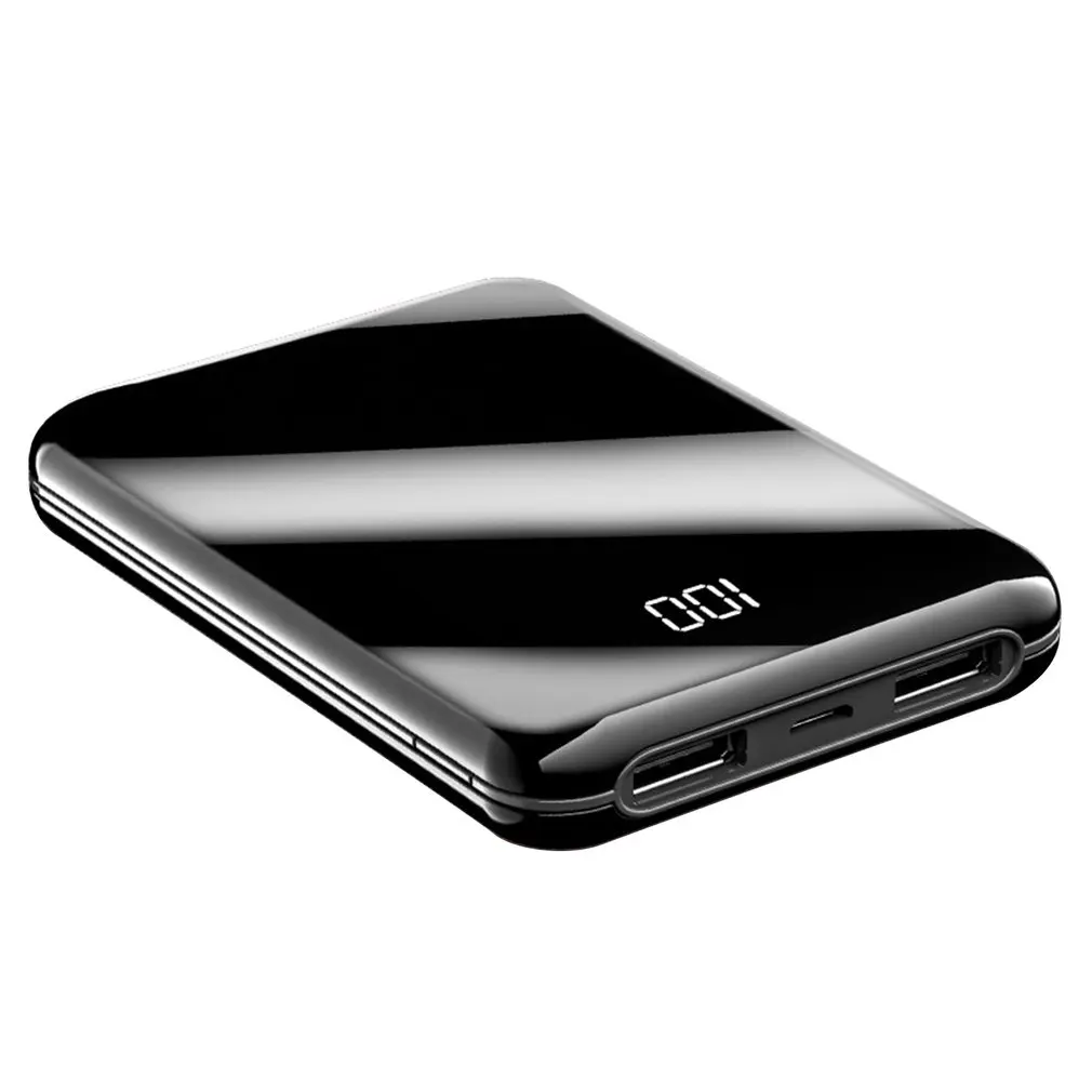 

Mini Power Bank 10000mAH Mirror Screen Portable Charger External Battery Pack For Smart Mobile Phone