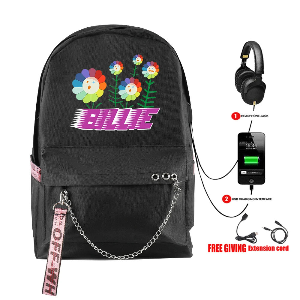 Newest Style Billie Backpack Printed Cool Girl 2019New Arrival with USB zipper Harajuku Fashion Shoulder Student Travel Backpack
