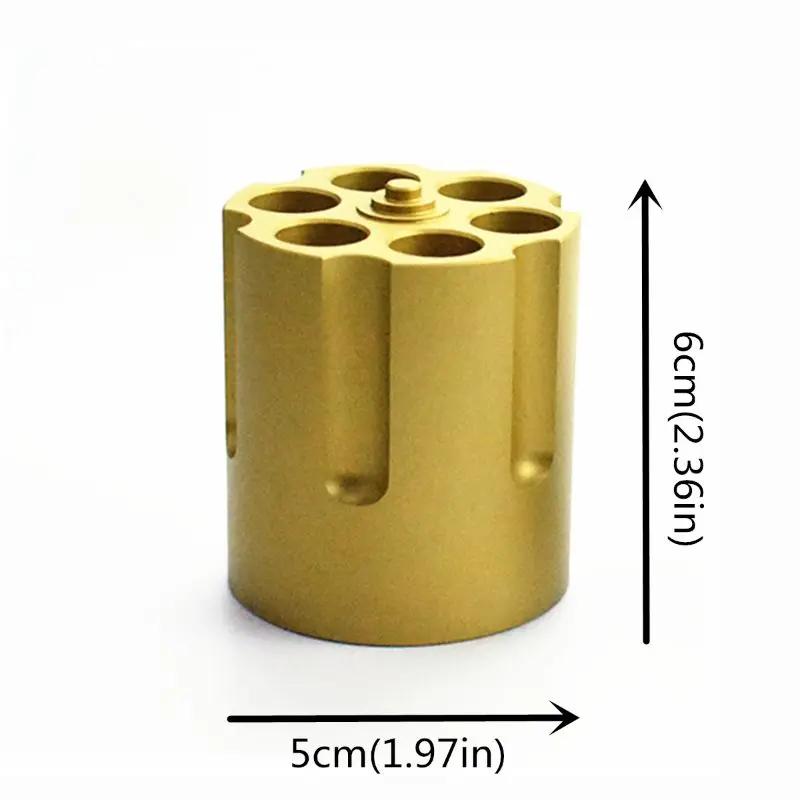

Gun Cylinder Pen Holder, Revolver Pen Holder with 6 Bullet Pens Pencil Holder Heavy Duty Non-Slip Office LX9A