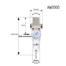 Один AW 4000-04 нормальный и автоматический дренажный воздушный фильтр для очистки воздуха регулятор с манометром