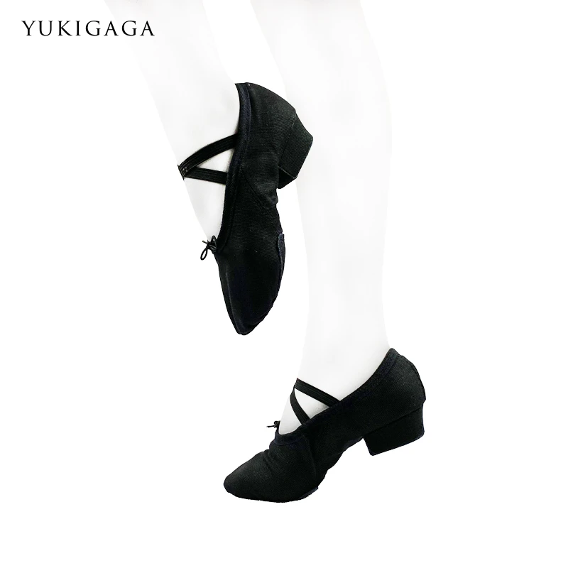 Дизайнерская парусиновая обувь с высоким берцем в стиле джаз; Танцевальная обувь для балета; обувь с раздельной подошвой на каблуке; Цвет черный, красный, телесный; для мужчин, женщин, мальчиков и девочек