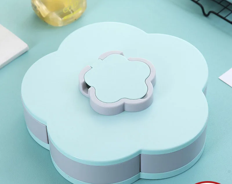 blue Вращающаяся коробка для фруктов семена дыни тарелка Бытовая коробка для сухофруктов ленивый человек многофункциональные банки для хранения в форме тыквы коробка контейнер для хранения - Цвет: blue