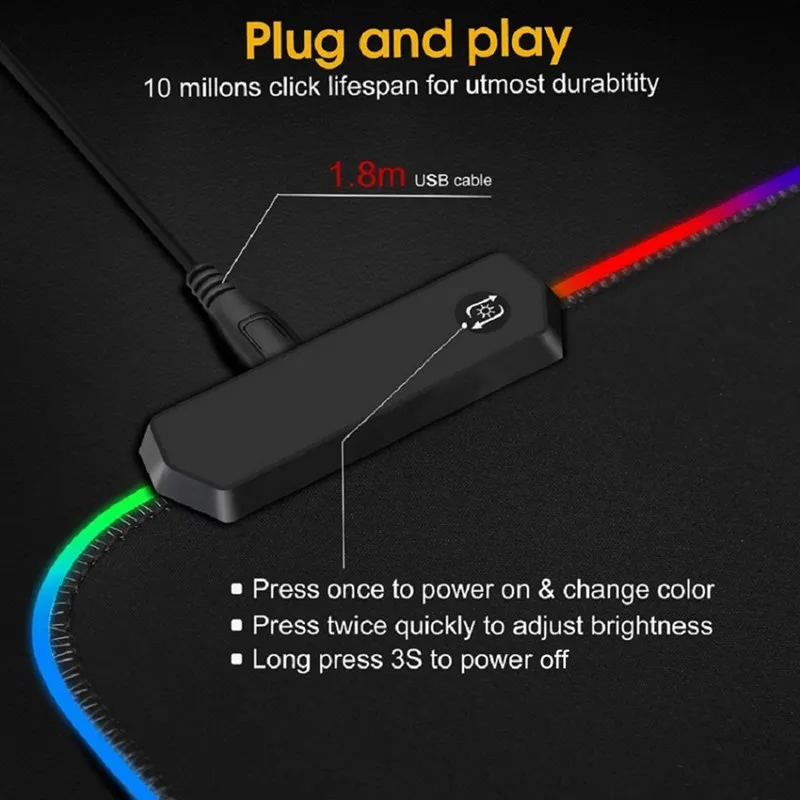 Gaming Mouse Pad RGB Computer Large XXL LED Gamer Mause Carpet 900x400 Desk Mat For CS LOL