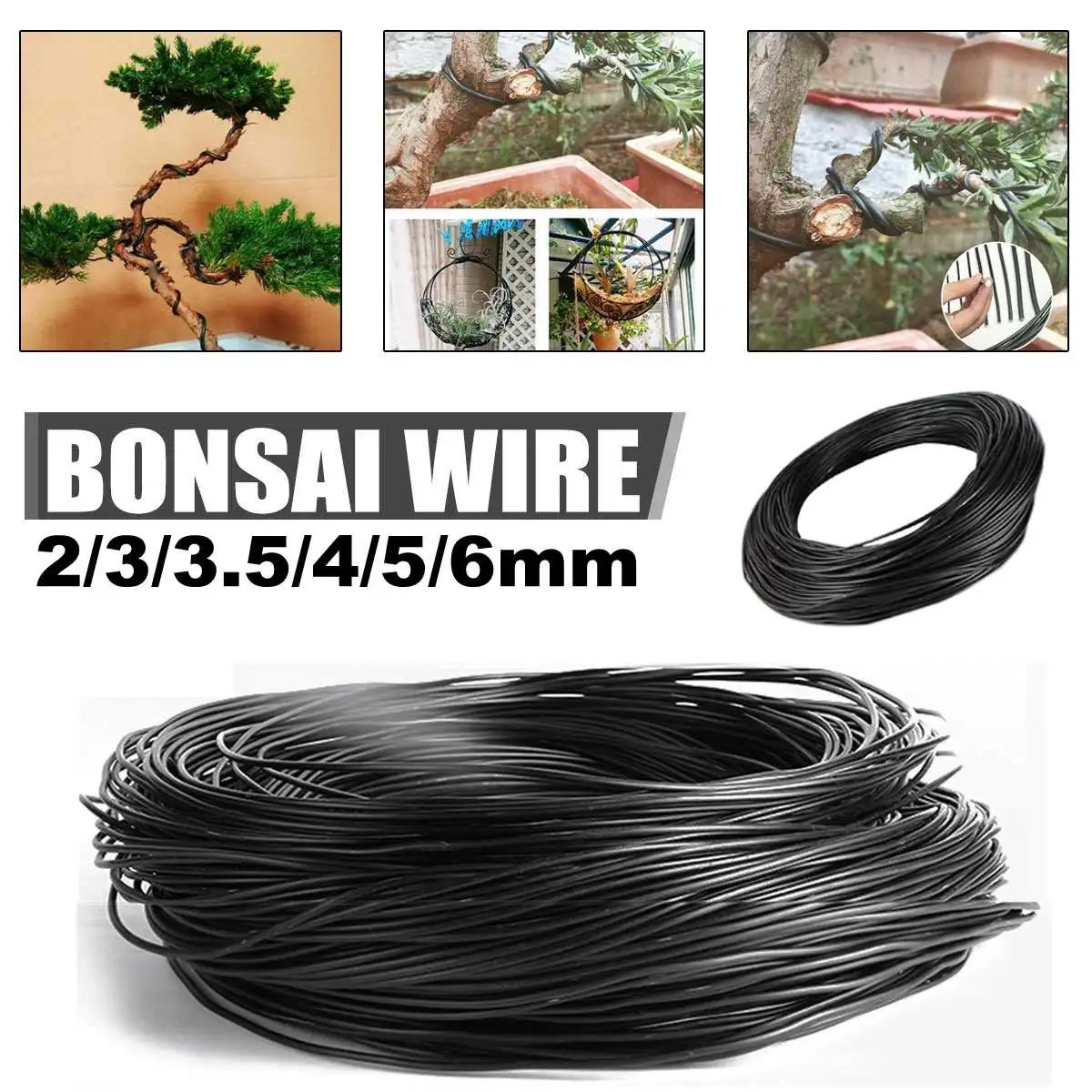 Bonsai Tools Aluminum Training Wire Roll 500G/Roll 3.5/4/5/6mm USEFUL W 
