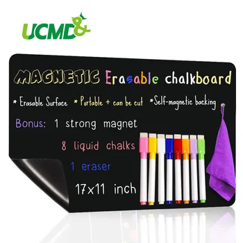

17*11" Magnetic Black Chalk Board for Kitchen Refridgerator Custom Blackboard Chalkboard Fridge Stickers With 8 Magnetic Markers