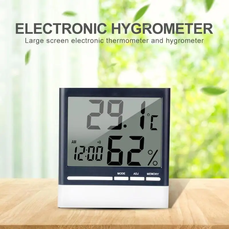 

Thermometer Hygrometer Automatic Electronic Temperature Humidity Monitor Clock Classic Colors and Simple Durable Design