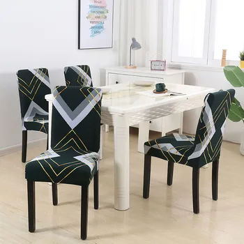 

1/2/4/6PCS Spandex Chair Covers Geometric Stretch Elastic Universal Chair Cover for Dining Room Wedding Anti-dirty