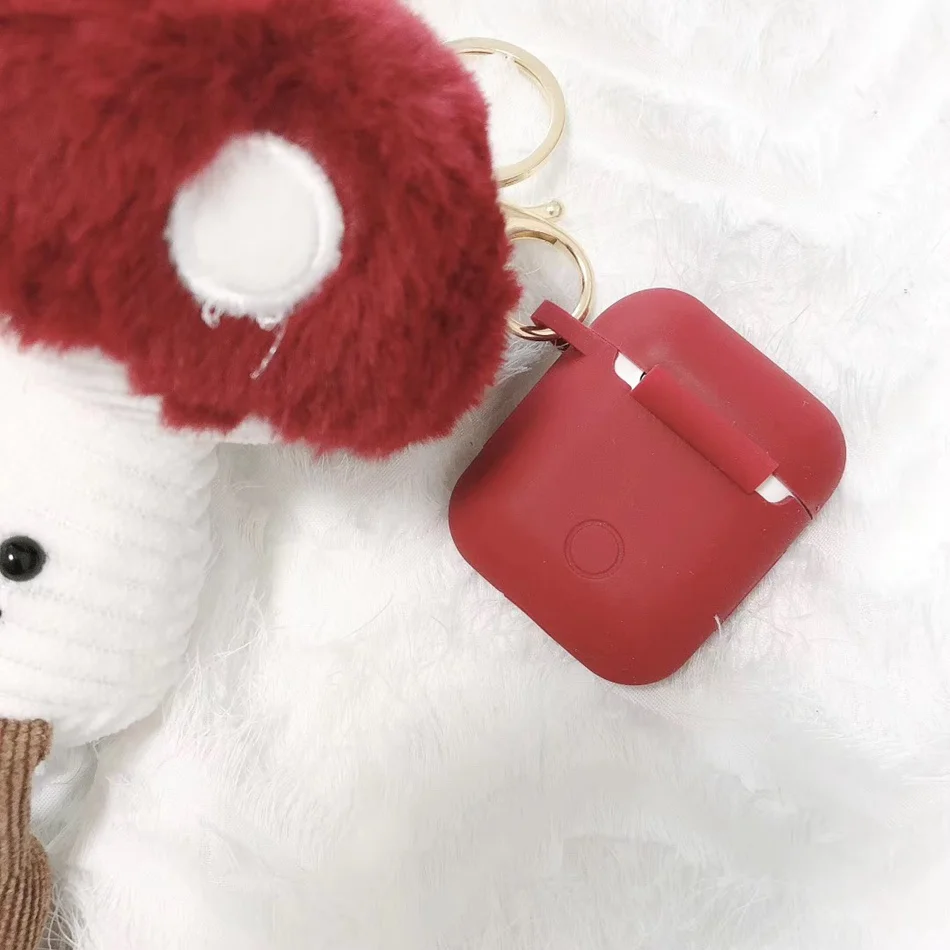 3D плюшевые куклы наушники чехол для Airpods чехол милый пушистый собака фрукты Мультяшные наушники чехол для Apple Air pods 2 Earpods чехол