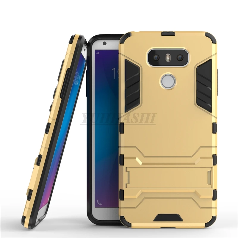 Защитный противоударный жесткий чехол yuhashi с подставкой для LG G6, защитный чехол с держателем для задней панели телефона, чехол-Бампер для LG G6