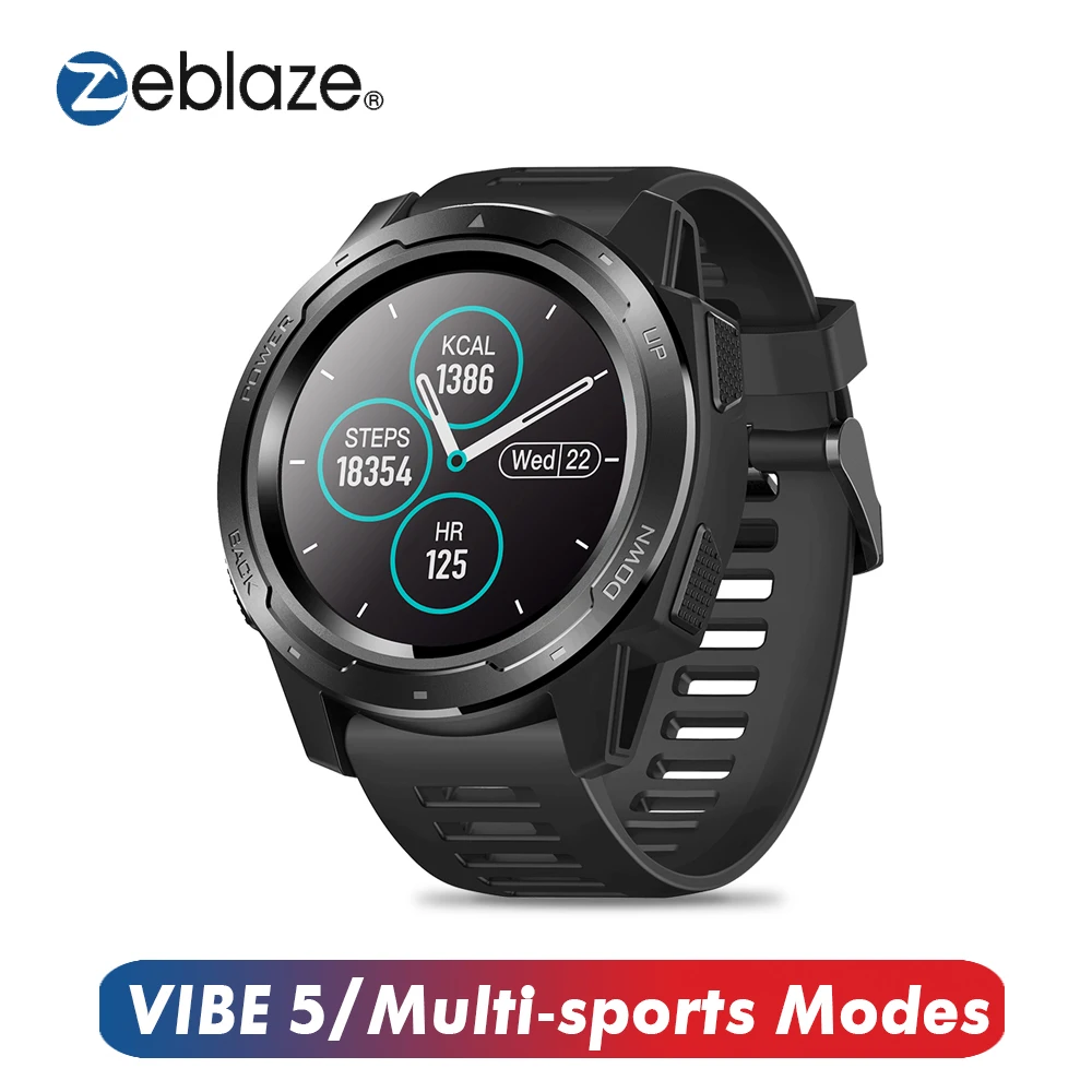 Смарт-часы Zeblaze VIBE 5 мужские с цветным IPS-экраном 240*240 пикселей класс