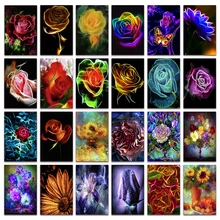 

New DIY Diamond embroidery Flower Rose 5D Full Diamond painting mosaic picture sunflower tulip cross stitch Home decor E062