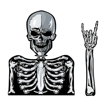 

New Rock on Skeleton Hand Rock and Roll Horns Up Vinyl Decal Sticker for Car SUV Truck(8.66Inx11.02In)