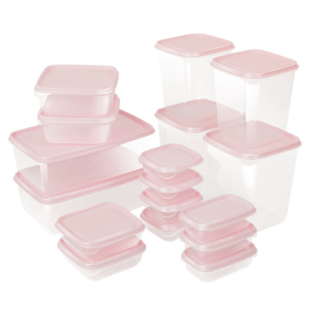 17 Pcs New Refrigerator Storage Box Plastic Food Container Sealed Storage Box