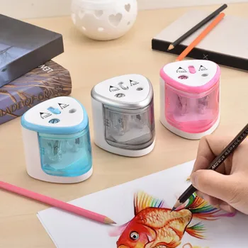 

Double Hole Electric Party Favors Pencil Sharpener Two Holes Automatic Pencil Sharpener Pen Knife Back To School Supplies CM