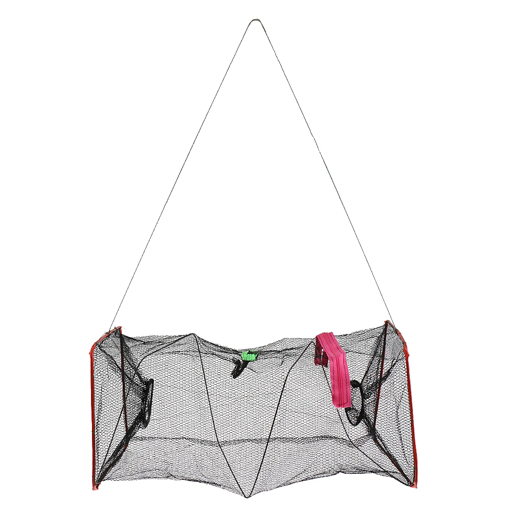 Portable Fishing Trap Nylon Net Crab Prawn Shrimp Crayfish Lobster Fishing Tackle Pot Network Fish Cage