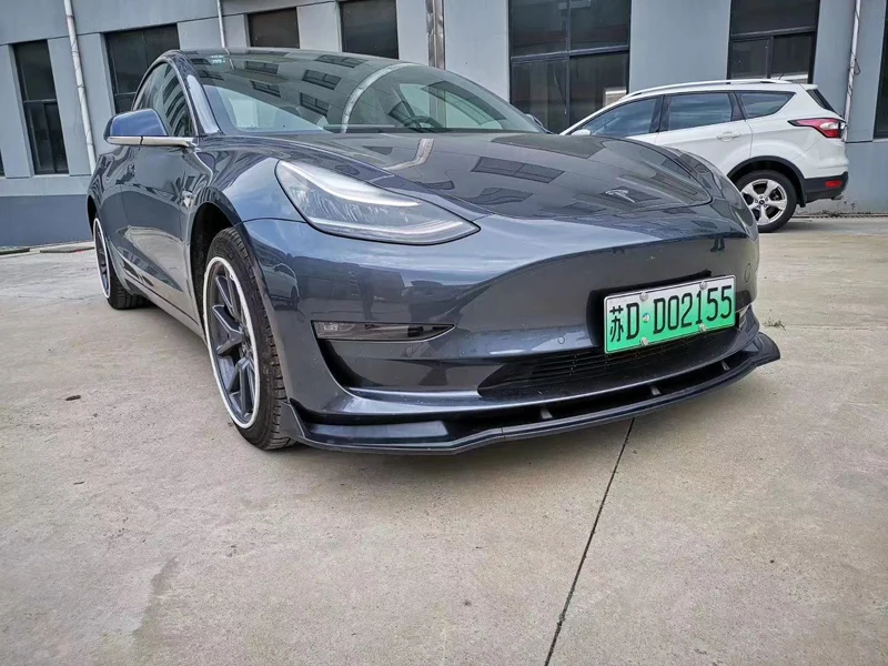 Автомобильный Стайлинг переднего бампера для губ, подходит для Tesla модель 3 седан