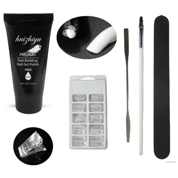 

Manicure Poly Gel Set Soak Off Art UV Building Glossy Polishing Strip DIY Nail Extension Long Lasting Professional Quick Dry