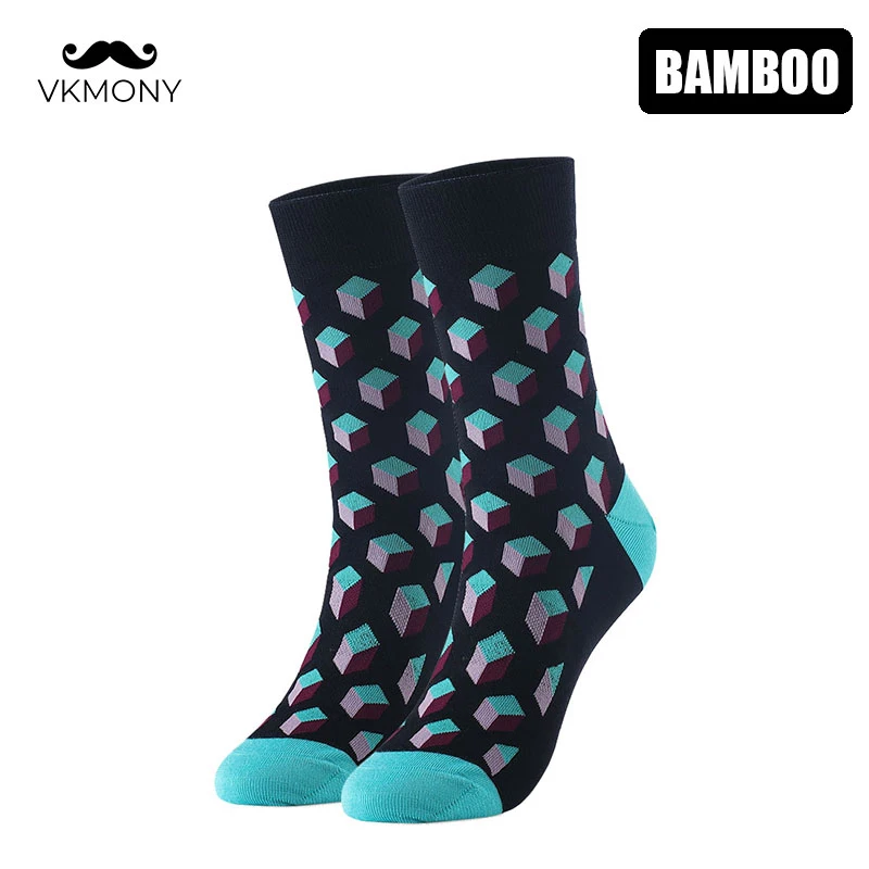 Мужские бамбуковые носки, стереоскопический узор, большие размеры ...