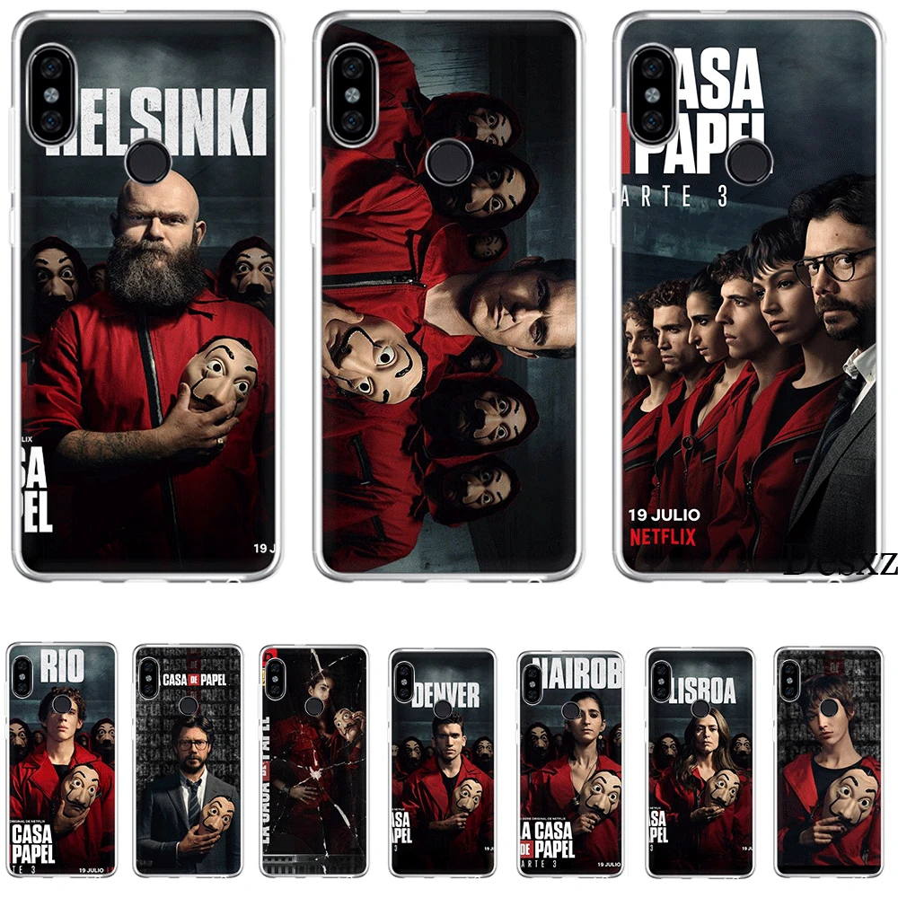 

Mobile Phone Case Tpu For Xiaomi Redmi Note 7 8 Pro 4 Note 4X 5 5A 6 Cover Spain TV La Casa De Papel Shell