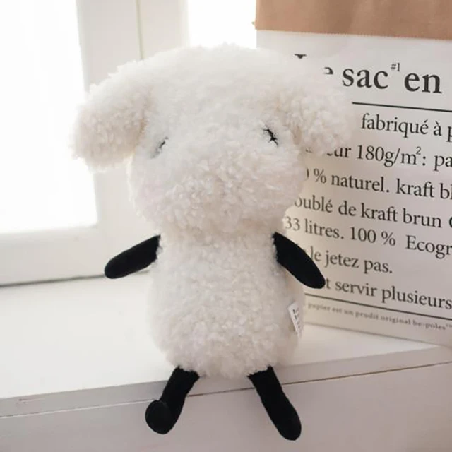 35~65cm Adorable Standing Stuffed White Sheep Doll Small Eyes Black Arms And Legs Kids Cute Grassland Plushie Toy Xmas Gift