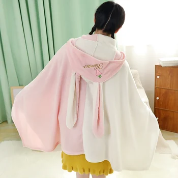 

kawaii plush elk cat bear Avocado Bunny Winter Cape Cloak Cartoon Animal Blankets Hoodie Warm Peluches for gilrfriend gift