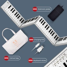 Midiplus-بيانو محمول قابل للطي مع 88 مفتاحًا ، لوحة مفاتيح ، حامل ، مخرج سماعة رأس ، ملفوفة يدويًا ، للطلاب المبتدئين