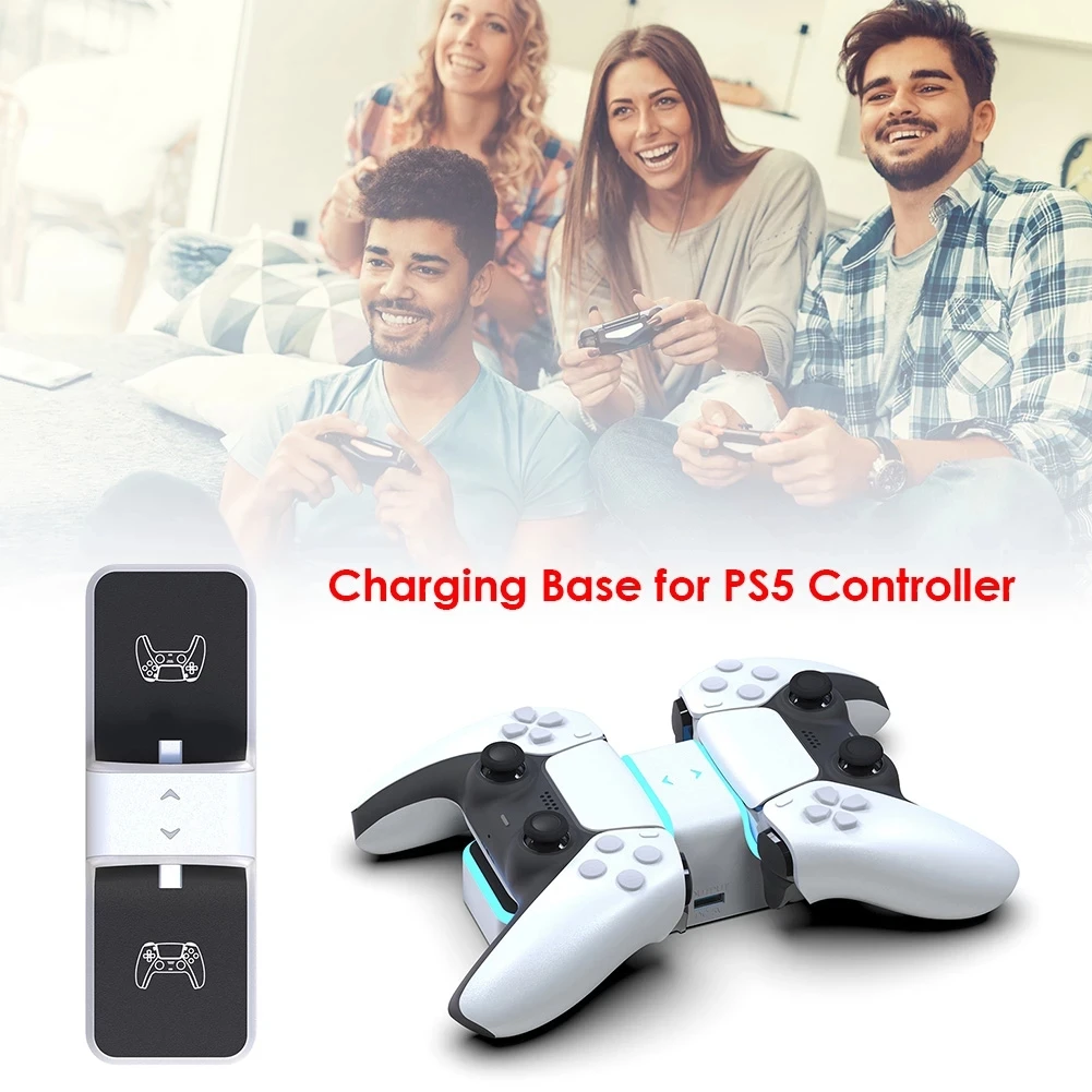 Newfor Ps5 Controller Charger Dual Usb Fast Charging Dock Station Stand Con Usb A Output Per Playstation 5 Dualsense Accessori