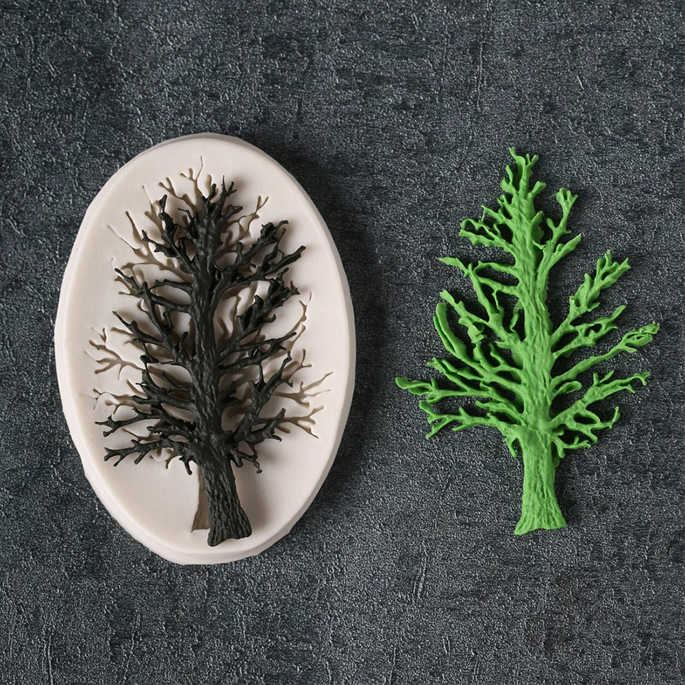 3D веточка силиконовые формы для рождественской елки клейкие формы декорирование тортов Сахар Ремесло выпечки торт инструмент год украшения