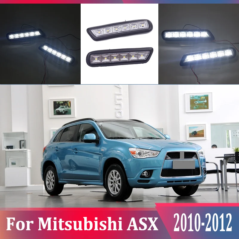 2 шт. для Mitsubishi ASX 2010-2012 6000K белый светильник Светодиодный дневной ходовой светильник DRL Автомобильная противотуманная фара