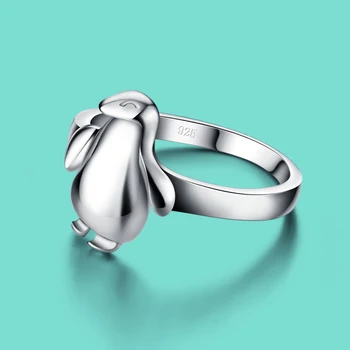 

New Female popular silver ring 925 sterling silver cute The penguin ring women's Solid silver ring body jewelry birthday present