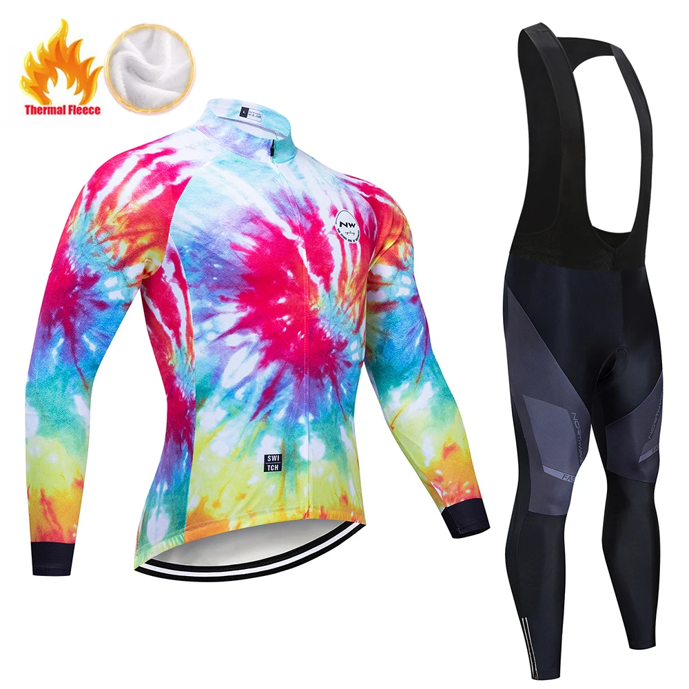 

2019 NW Winter Thermal Fleece Cycling Jersey Set Bicycle Wear Bike Cycling Clothing Maillot Ciclismo Invierno Cycling Set