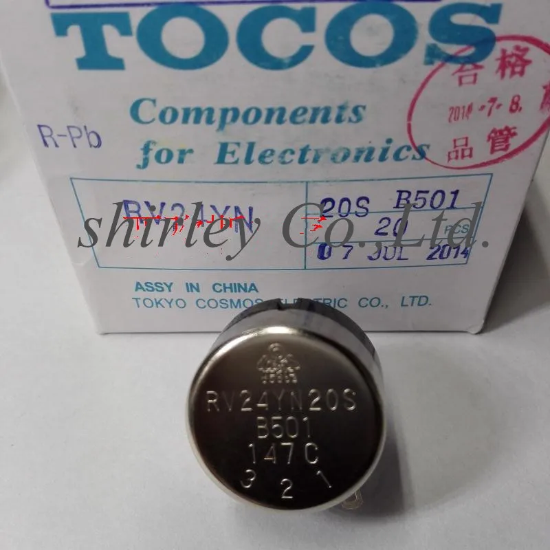 100% original novo tocos tóquio moscom rv24yn20sb501 rv24yn 20 s b501 500 ohm interruptor do potenciômetro
