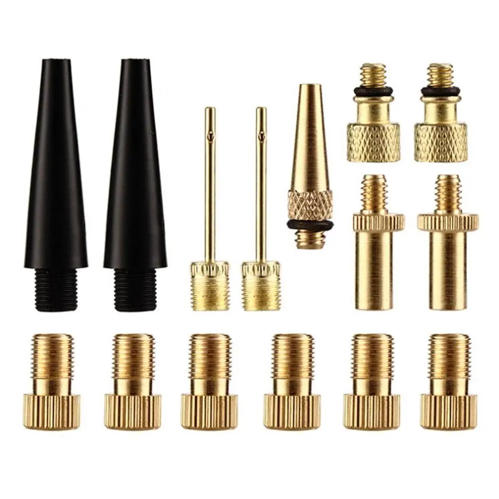 

15pcs Accessories Tire Bicycle Compressor Adapter Set Durable Copper Air Pump Inflator Easy Install Needle Nozzle