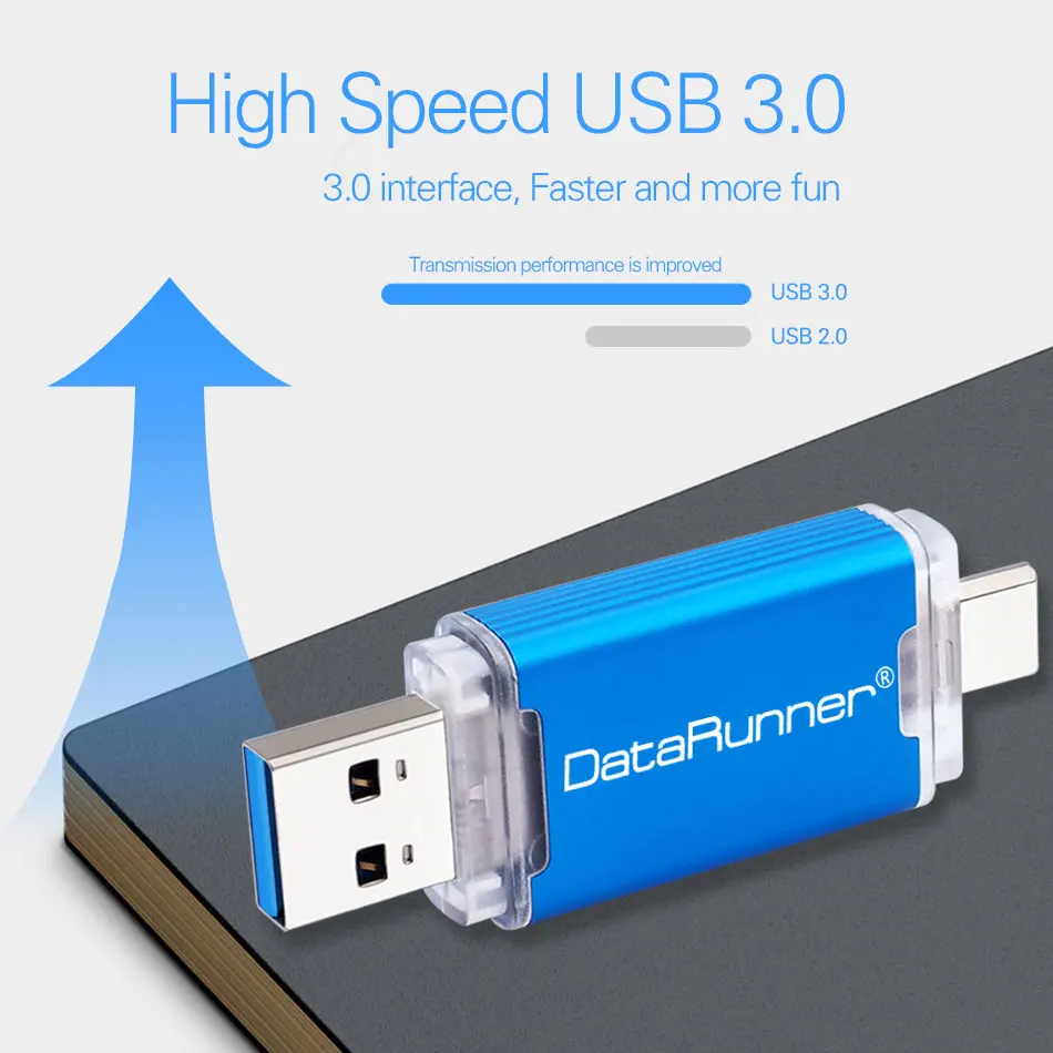 USB флеш-накопитель DataRunner 3,0, USB флеш-накопитель TYPE-C, 512 ГБ, 256 ГБ, 128 ГБ, 64 ГБ, 32 ГБ, USB флешка 3,0 OTG, флешка для Android/PC