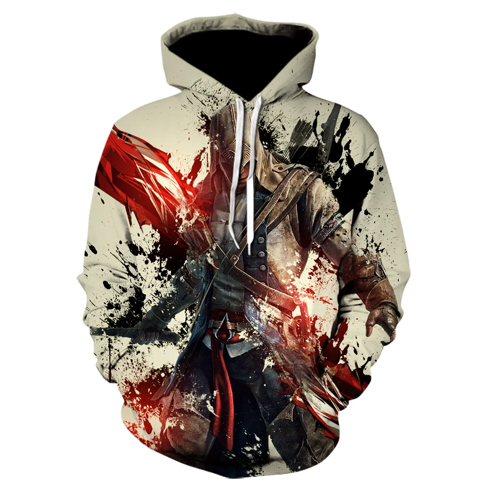 Foreign Trade Men's Wear Fall and Winter 2019 New Assassin Doctrine Protagonist Coat Hat 3D Printed Assassin's |