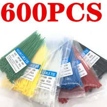 600Pcs Zip Ties 3x100mm Nylon Self-Locking Cable Ties Color Plastic Zip Ties Velcro Cable Ties  Cable Organizer Wire Strap