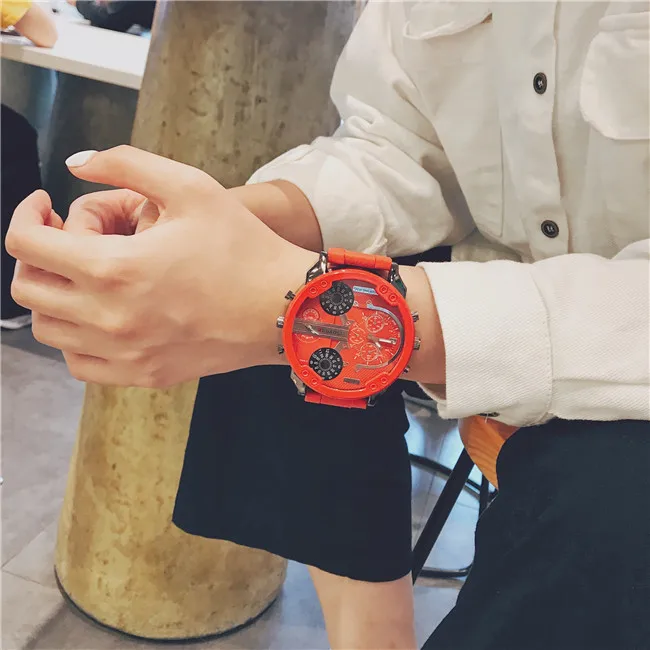 Новинка года, популярные мужские часы в Корейском стиле, трендовые мужские часы с покрытием, большие кварцевые часы Bully