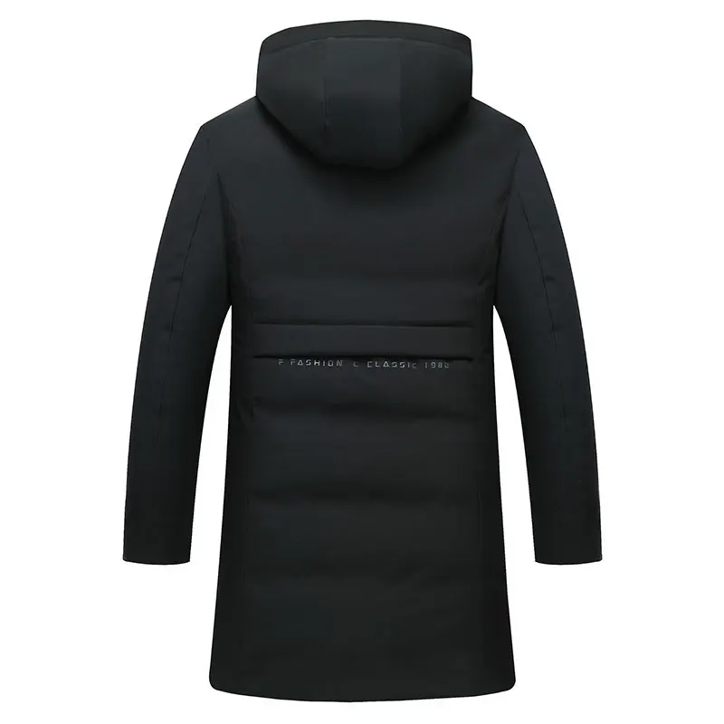 Длинный утолщенный пуховик для мужчин, новая теплая зимняя куртка с капюшоном, нормальное комфортное пальто, теплая утолщенная куртка с капюшоном высокого качества