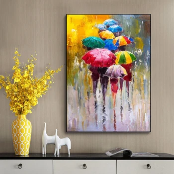 

Abstract Portrait Oil Paintings Print On Canvas Art Prints Girl Holding An Umbrella Wall Art Pictures Home Wall Decoration