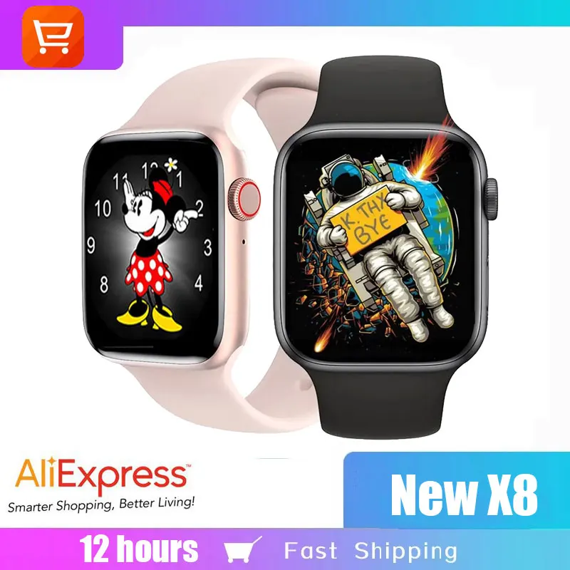 New X8 Smart Watch Series 7 1.44 inch Bluethooth Call Heart Rate Blodd Pressure Sport Waterproof Men Women pk iwo 13 | Электроника