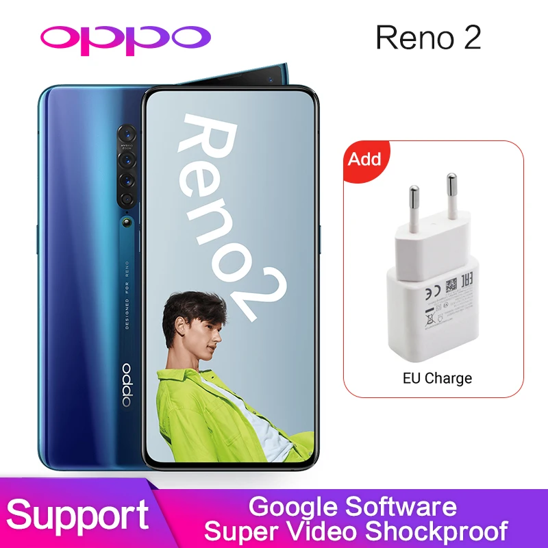 

OPPO Reno2 8GB 128GB NFC OTA Update Support Global ROM Goolge Play 48MP 13MP 8MP 2MP 4 Cameras 2400x1080P Snapdragon 730 Phone