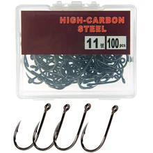 

100PCS/Box Fishing Hooks Carbon Steel Single Circle Fishing Hook Fly Fishing Jip Barbed Carp Hooks Sea Tackle Accessories #3-#12