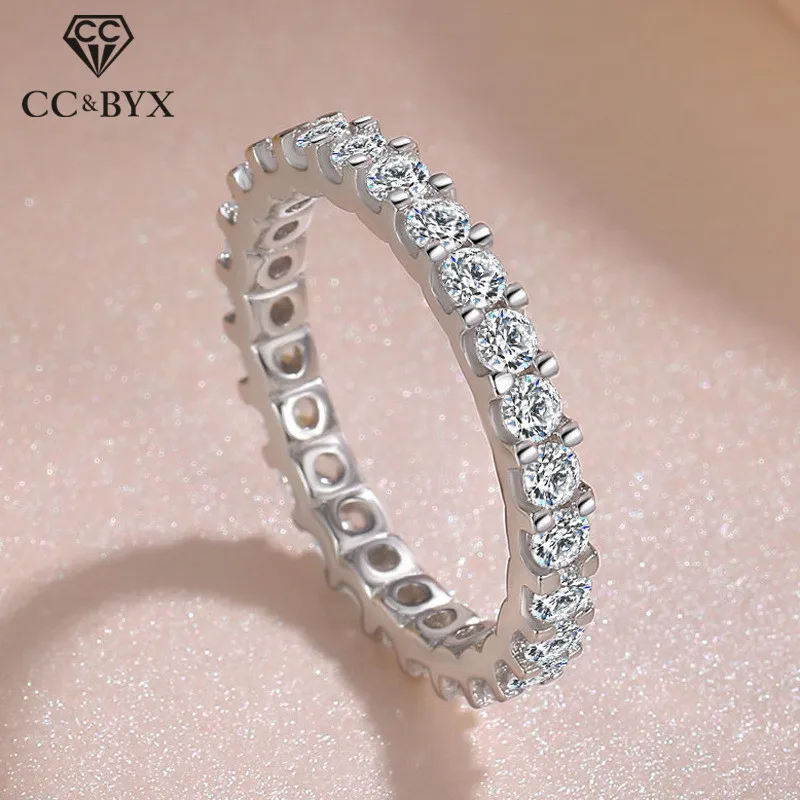 CC 925 Rings For Women Cubic Zirconia Ring White Gold Color Bridal ...