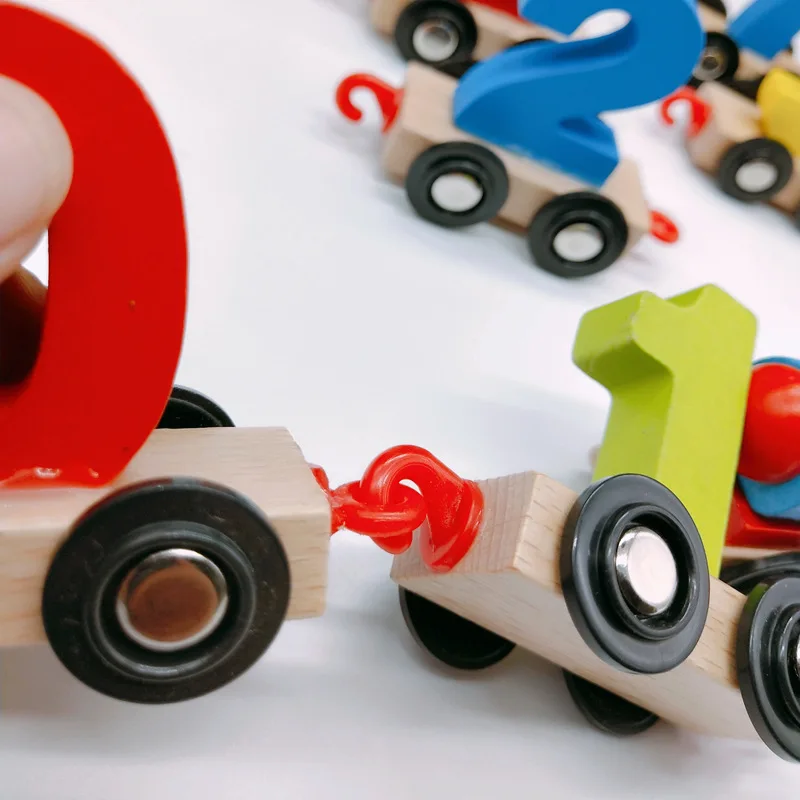 

Early Education CHILDREN'S Toy with Numbers Small Train Baby Educational Force Tractor Kids Color Wooden Train Toy