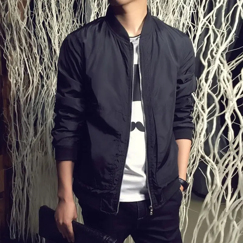 

Deft Thin Spring Summer Teenager Jacket Men Korean-style Casual Slim Fit Large Size Coat Men's